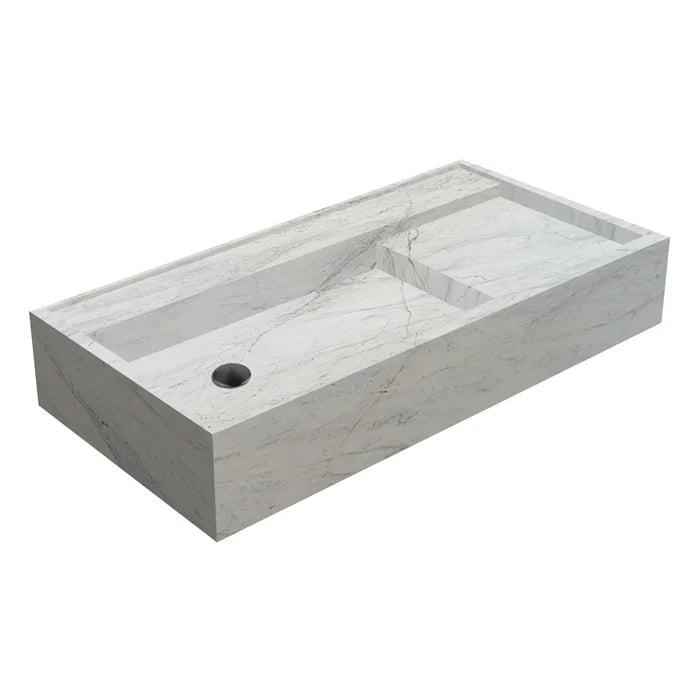 Imperial Marble Modern Rectangular Sink Wall-mount Bathroom Sink (W)18