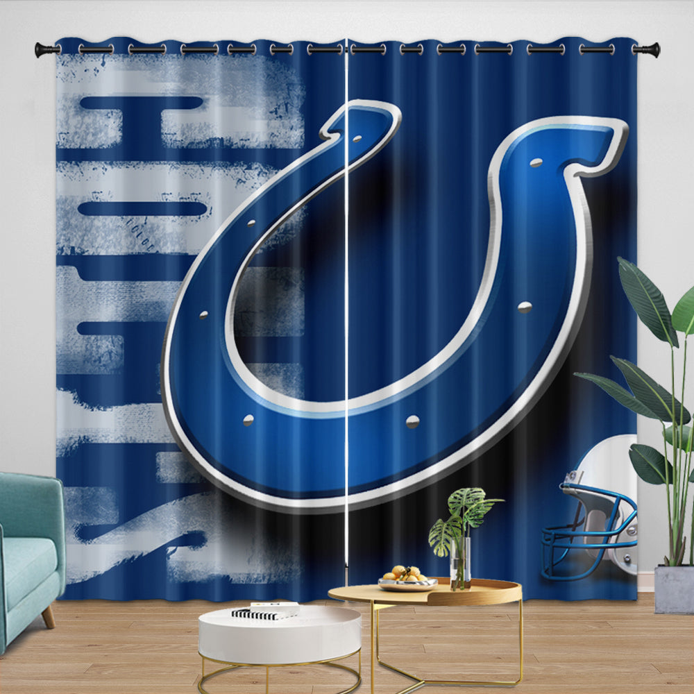 Indianapolis Colts Curtains Blackout Window Drapes Room Decoration
