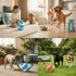 Interactive Dog Toy Motion Sensor Ball with Tug Rope Active Play Toy