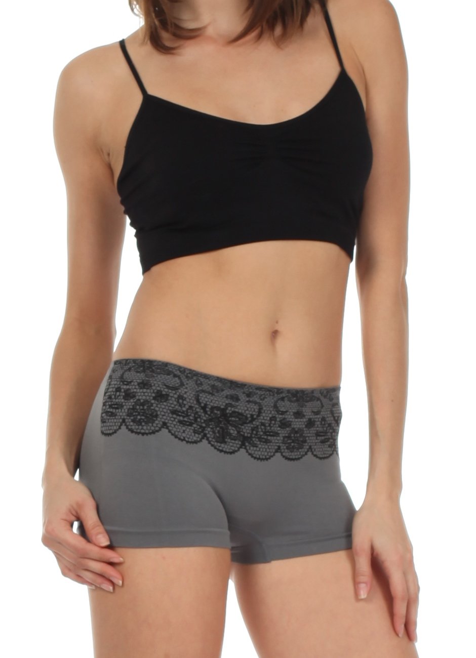 Sakkas Women's Seamless Stretch Boy Short Panties (6 Pack)