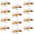 Amber Iris Caddis Emerger Caddis  Trout Dry Fly - 12 Flies Hook Size 16