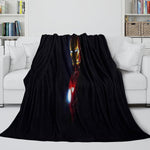 Iron Man Blanket Pattern Flannel Throw Kids Room Decoration