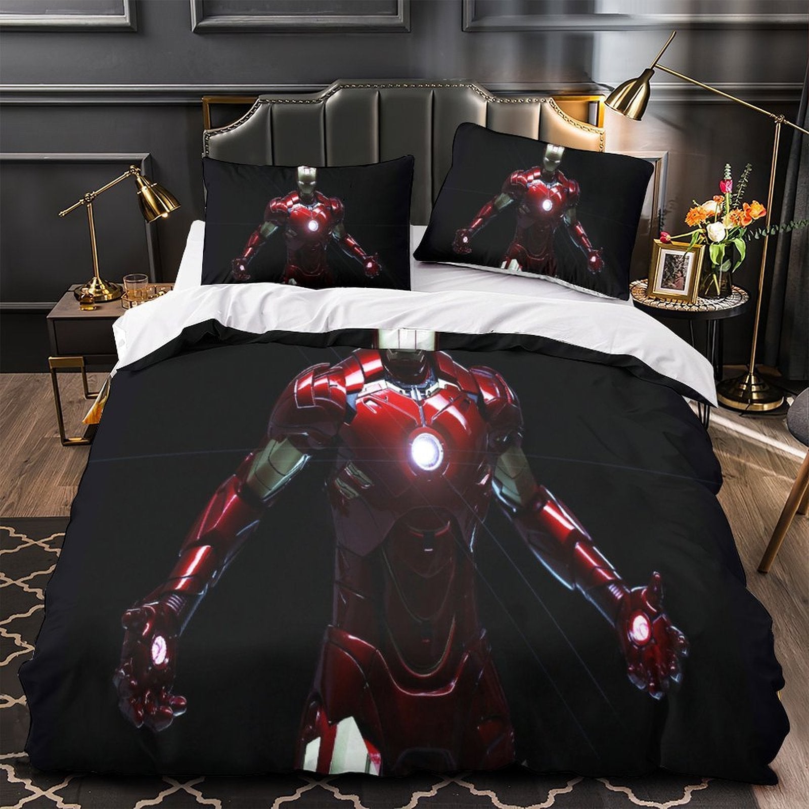 Iron Man Duvet Cover Kids Room Bedding Set Without Filler
