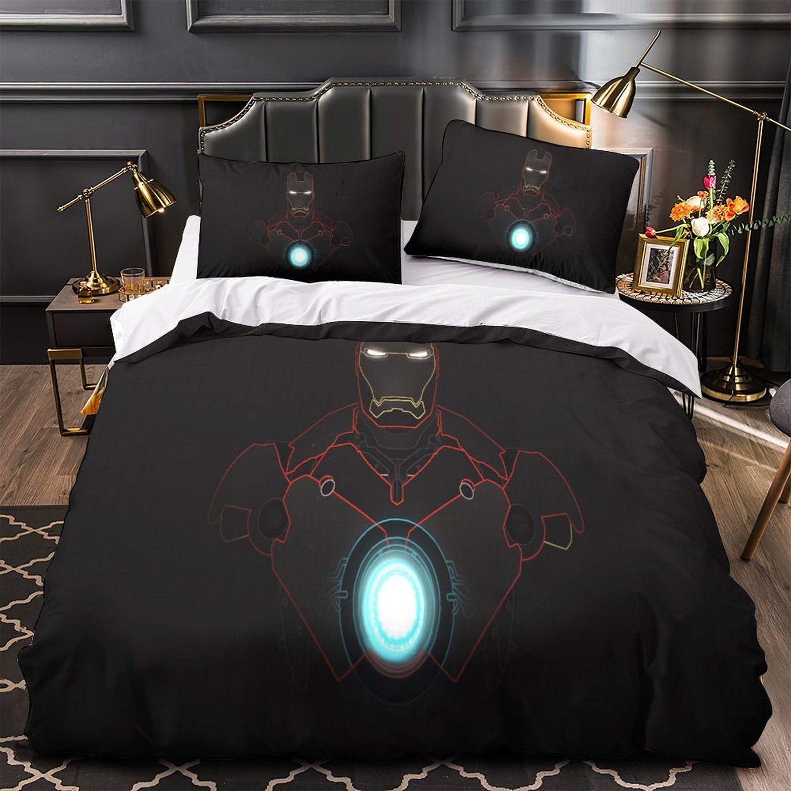 Iron Man Duvet Cover Kids Room Bedding Set Without Filler