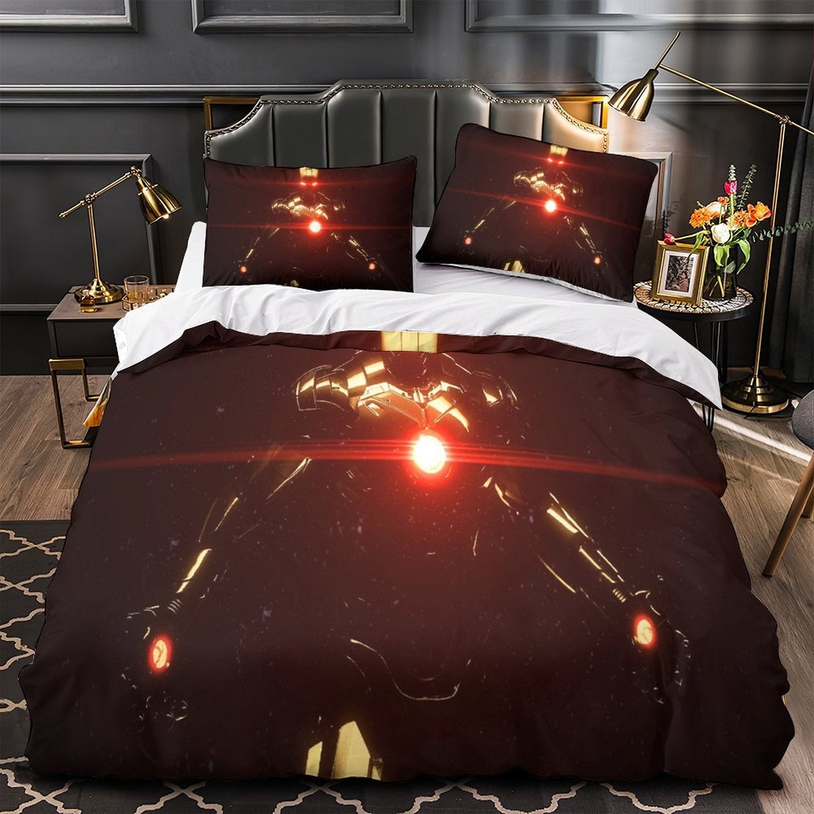 Iron Man Duvet Cover Kids Room Bedding Set Without Filler