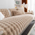 Thick Sofa Cushion Solid Color Faux Fur Fluffy Sofa Cushion Non-Slip Couch Covers