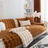 Thick Sofa Cushion Solid Color Faux Fur Fluffy Sofa Cushion Non-Slip Couch Covers