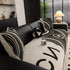 Abstract Art Sofa Cover with Wave Edge, Non Slip Couch Cover for Stylish Homes