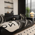 Abstract Art Sofa Cover with Wave Edge, Non Slip Couch Cover for Stylish Homes