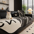Abstract Art Sofa Cover with Wave Edge, Non Slip Couch Cover for Stylish Homes