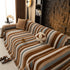 Cozy Decorative Throw Blanket for Couches, Boho Plush Woven Sofa Cover with Stripes