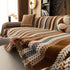 Cozy Decorative Throw Blanket for Couches, Boho Plush Woven Sofa Cover with Stripes