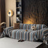 Cozy Decorative Throw Blanket for Couches, Boho Plush Woven Sofa Cover with Stripes