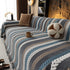 Cozy Decorative Throw Blanket for Couches, Boho Plush Woven Sofa Cover with Stripes