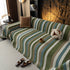 Cozy Decorative Throw Blanket for Couches, Boho Plush Woven Sofa Cover with Stripes