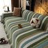 Cozy Decorative Throw Blanket for Couches, Boho Plush Woven Sofa Cover with Stripes