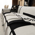 Modern Plaid Heavy Duty Sofa Throw Blanket, Boho Farmhouse Couch Cover with Tassel