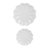 White Scalloped Serving Tray Set