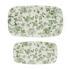 Green Delft Stacking Melamine Tray - set of 2