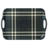 Navy Green Plaid Large Melamine Tray with Handles