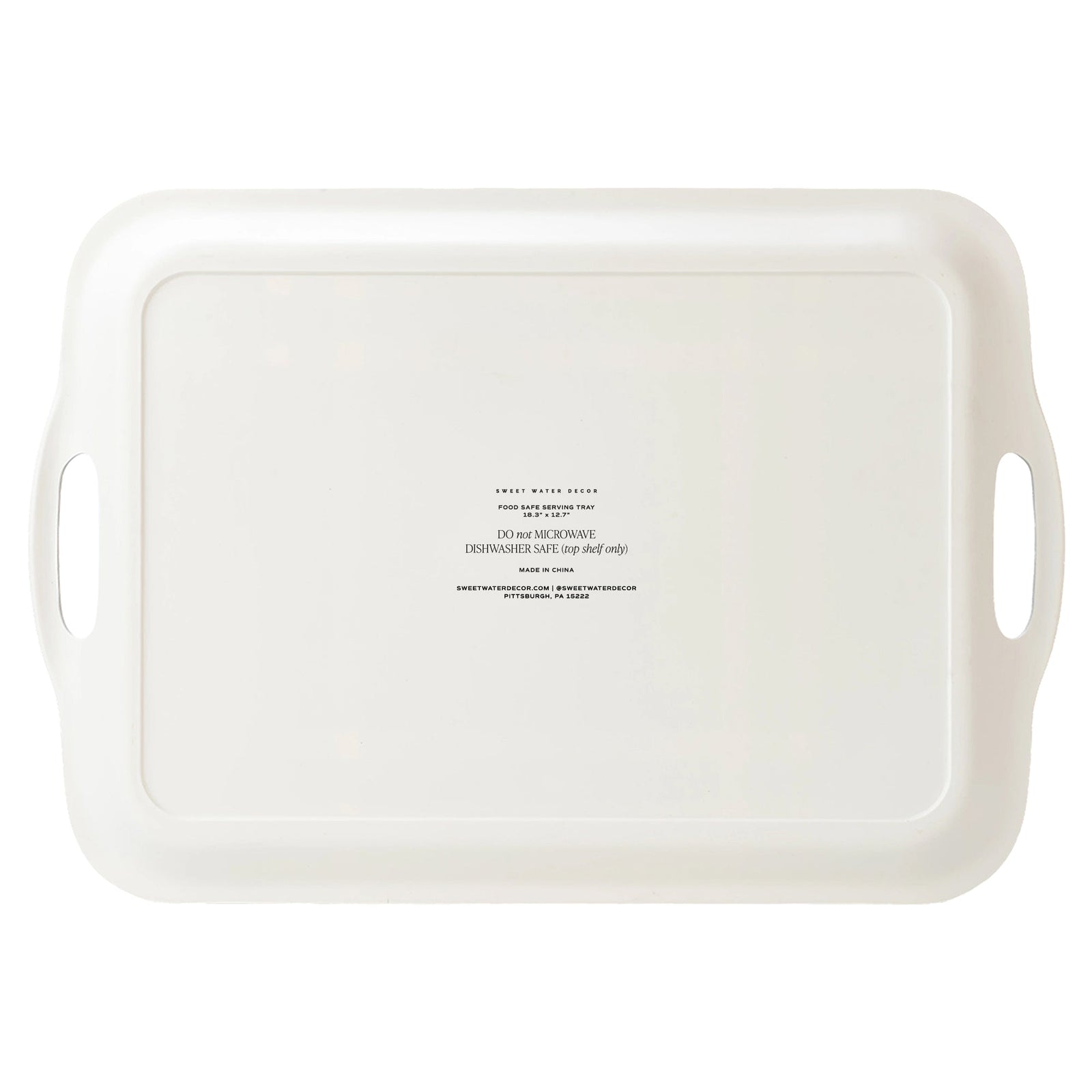 Navy Green Plaid Large Melamine Tray with Handles