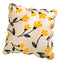 DaDa Bedding Yellow Fleur Floral Golden Orange Ivory Cream Scalloped Euro Pillow Sham Cover, 26" x 26" (18112)