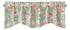 DaDa Bedding Hint of Mint Floral Pastel Roses Cottage Window Curtain Valance - 18" x 52" (JHW-3036)