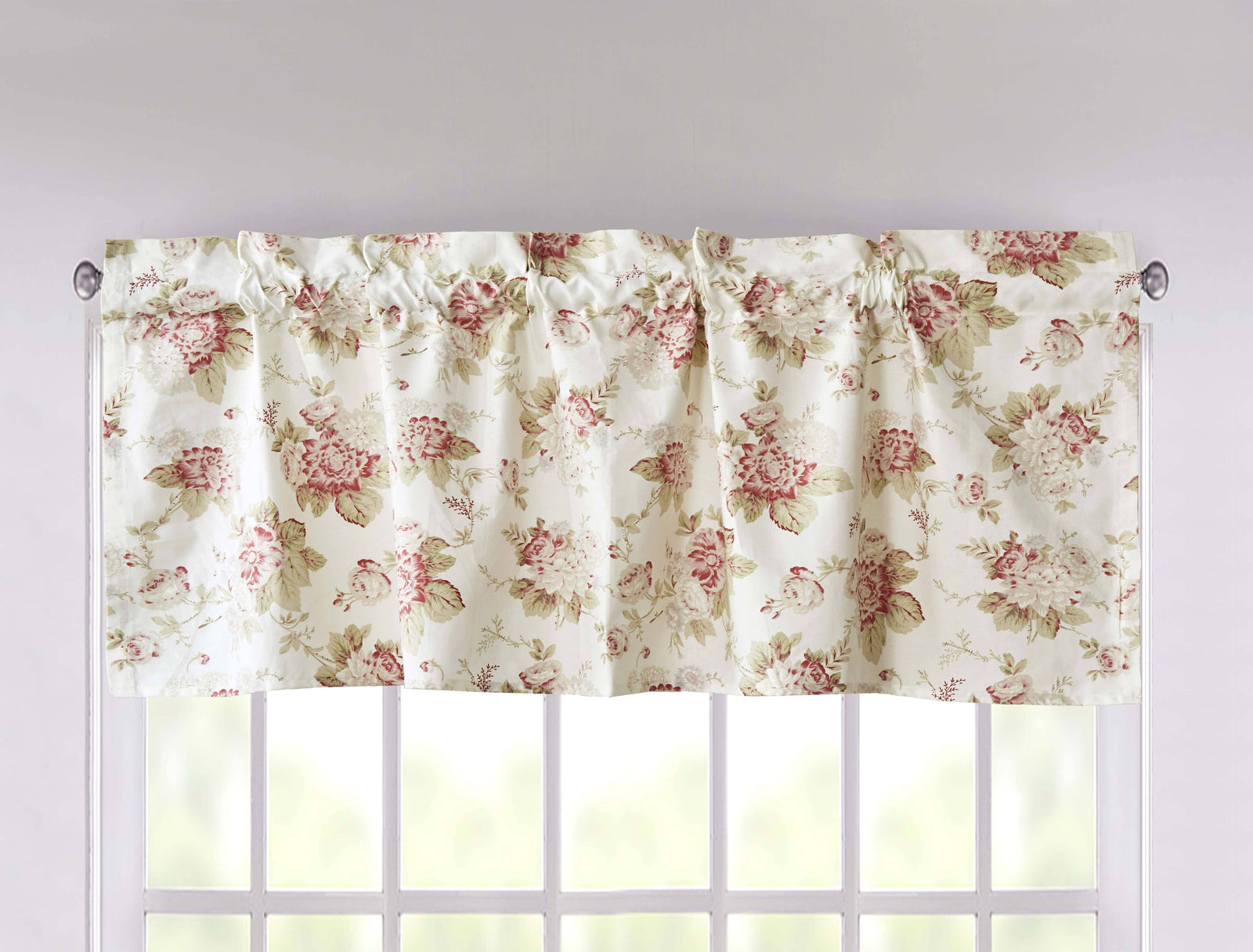 DaDa Bedding Dainty Floral Garden Pastel Roses Cottage Window Curtain Valance - 18