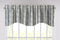 DaDa Bedding Denim Blue Elegance Striped Floral Window Curtain Valance - 18" x 52" (JHW-660)