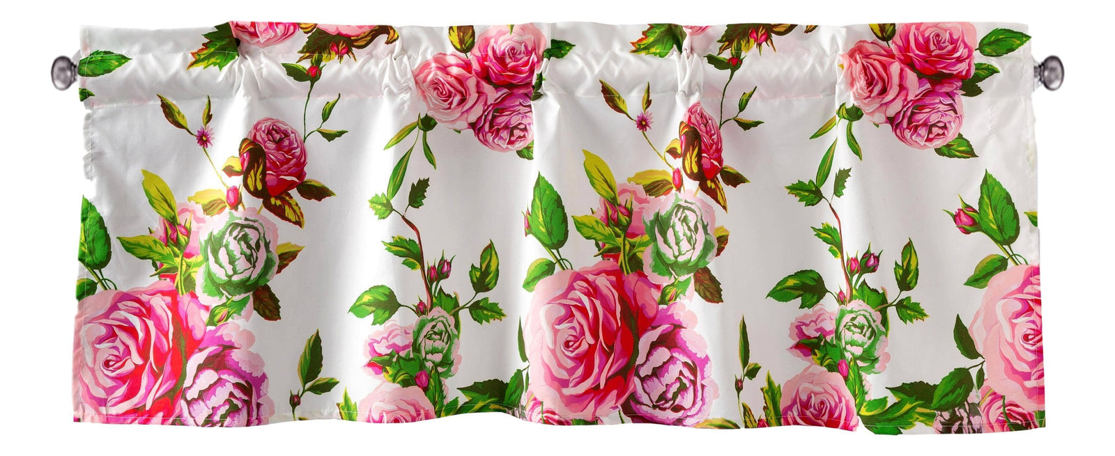 DaDa Bedding Romantic Roses Pink Floral Window Curtain Valance - 18