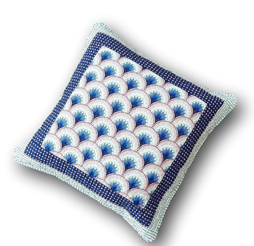 DaDa Bedding Mediterranean Fans Breezy Waves Minty Blue Euro Pillow Sham Cover, 26