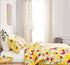 DaDa Bedding Sunshine Yellow Hummingbirds Floral Duvet Cover & Fitted Flat Bed Sheets Set w/ Pillow Cases Window Valances (925)