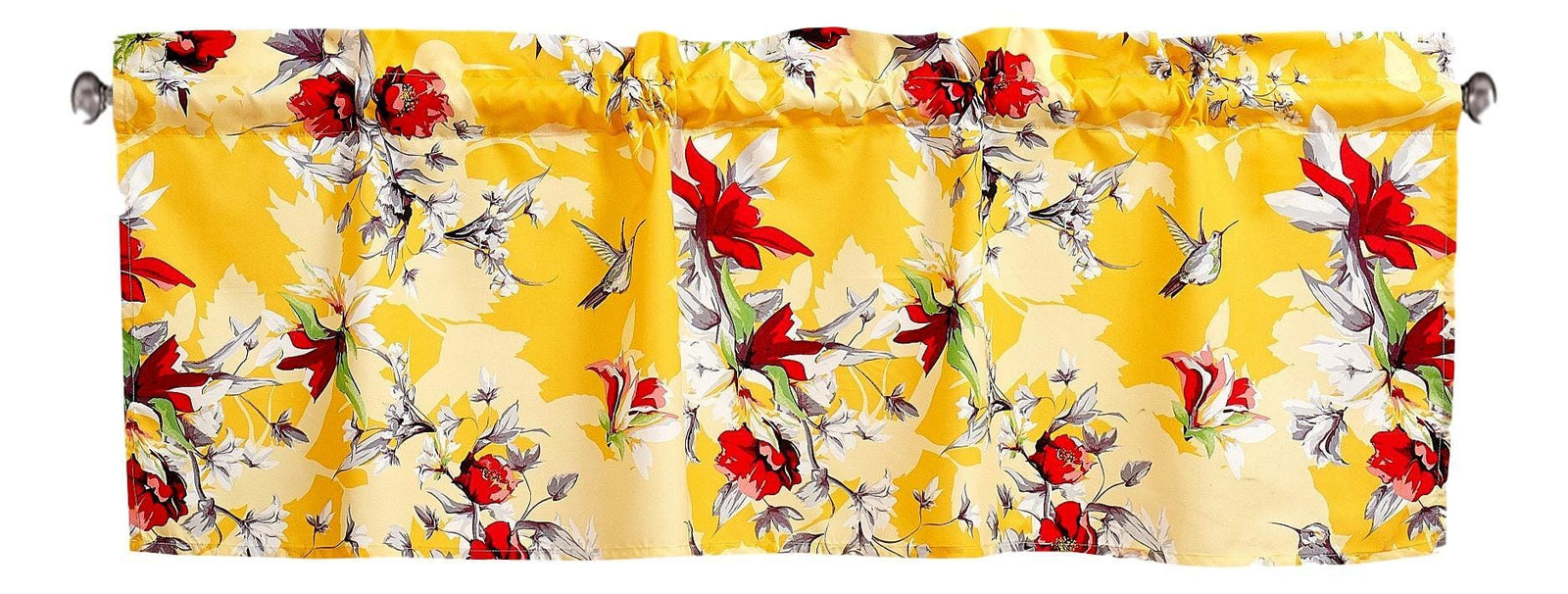 DaDa Bedding Floral Sunshine Yellow Hummingbirds Window Curtain Valance - 18