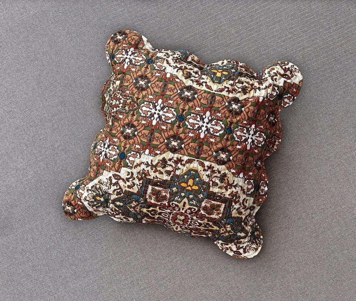 DaDa Bedding Set of 2-Pieces Rustic Earthy Cross Motif Folk Scalloped Throw Pillow Covers, 18