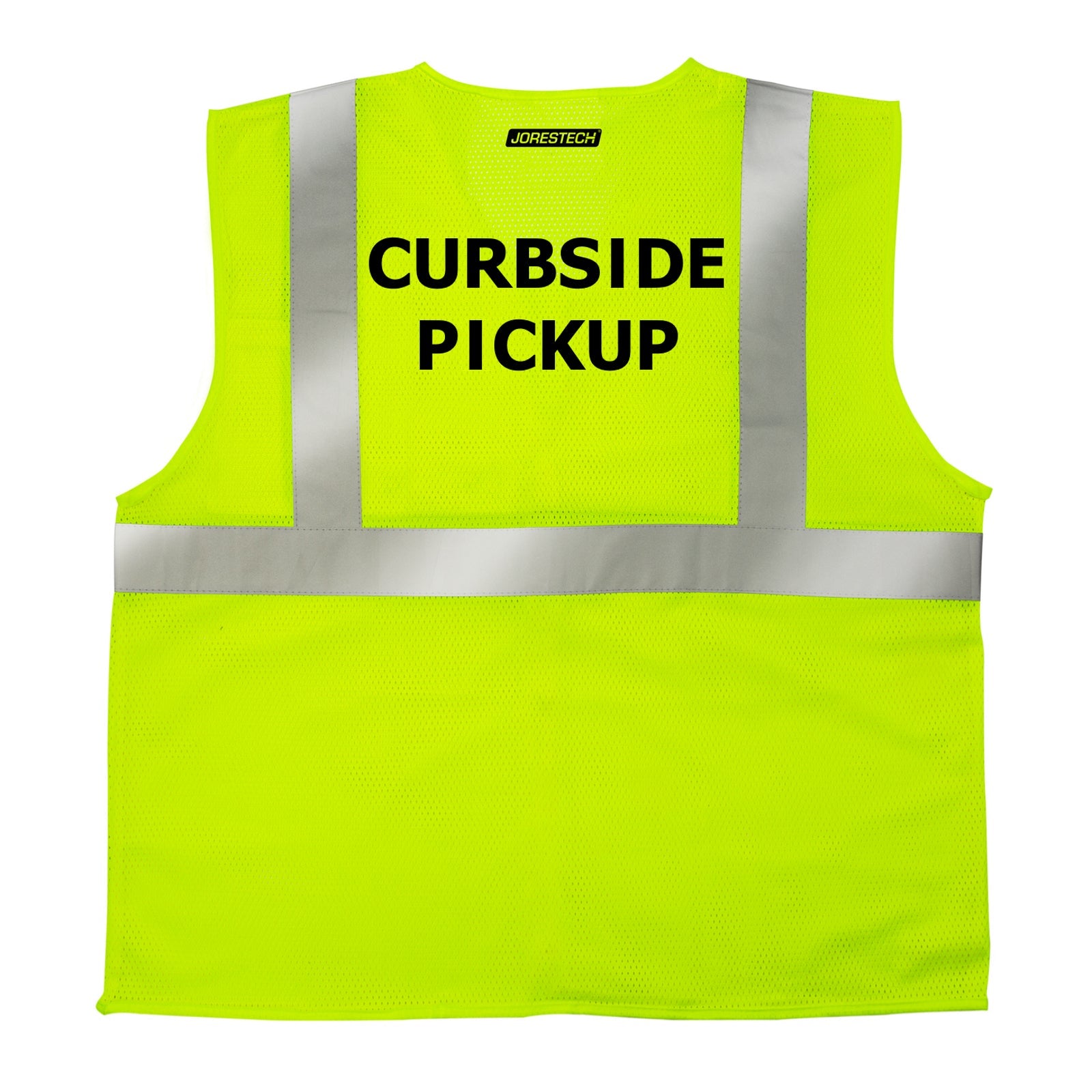 Printed Hi-Vis Mesh Safety Vest with 2” Reflective Strips and Pocket - Lime