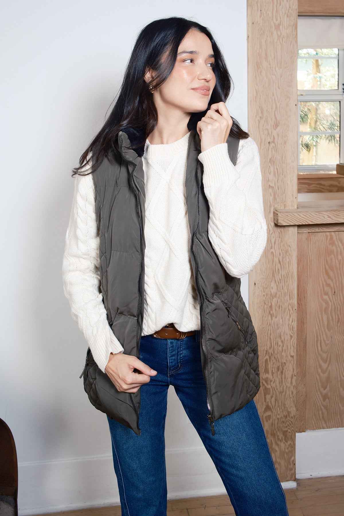 Faux Fur Puffer Vest