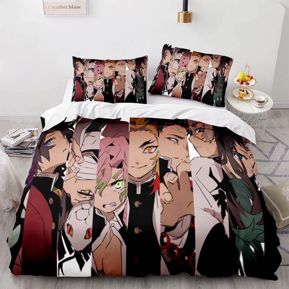 Japan Anime Demon Slayer Bedding Set Cosplay Duvet Cover Bed Sets