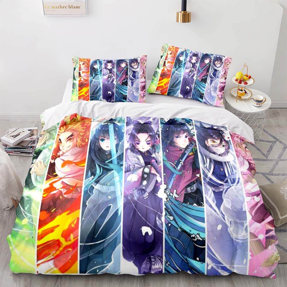 Japan Anime Demon Slayer Bedding Set Cosplay Duvet Cover Bed Sets