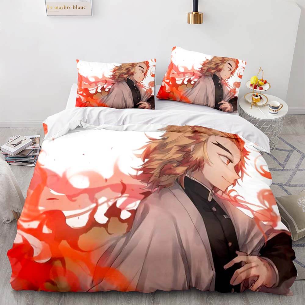 Japan Anime Demon Slayer Bedding Set Cosplay Quilt Cover Without Filler