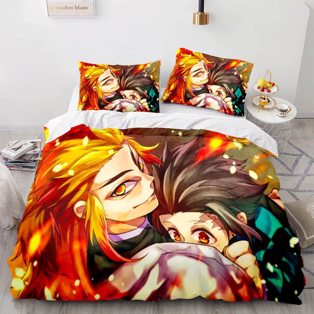 Japan Anime Demon Slayer Bedding Set Cosplay Quilt Cover Without Filler