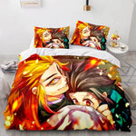 Japan Anime Demon Slayer Bedding Set Cosplay Quilt Cover Without Filler