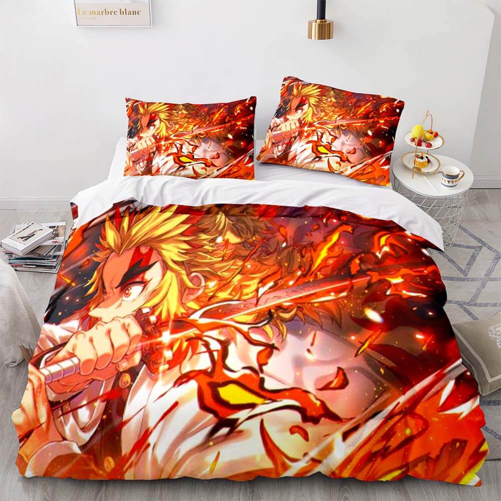 Japan Anime Demon Slayer Bedding Set Cosplay Quilt Cover Without Filler