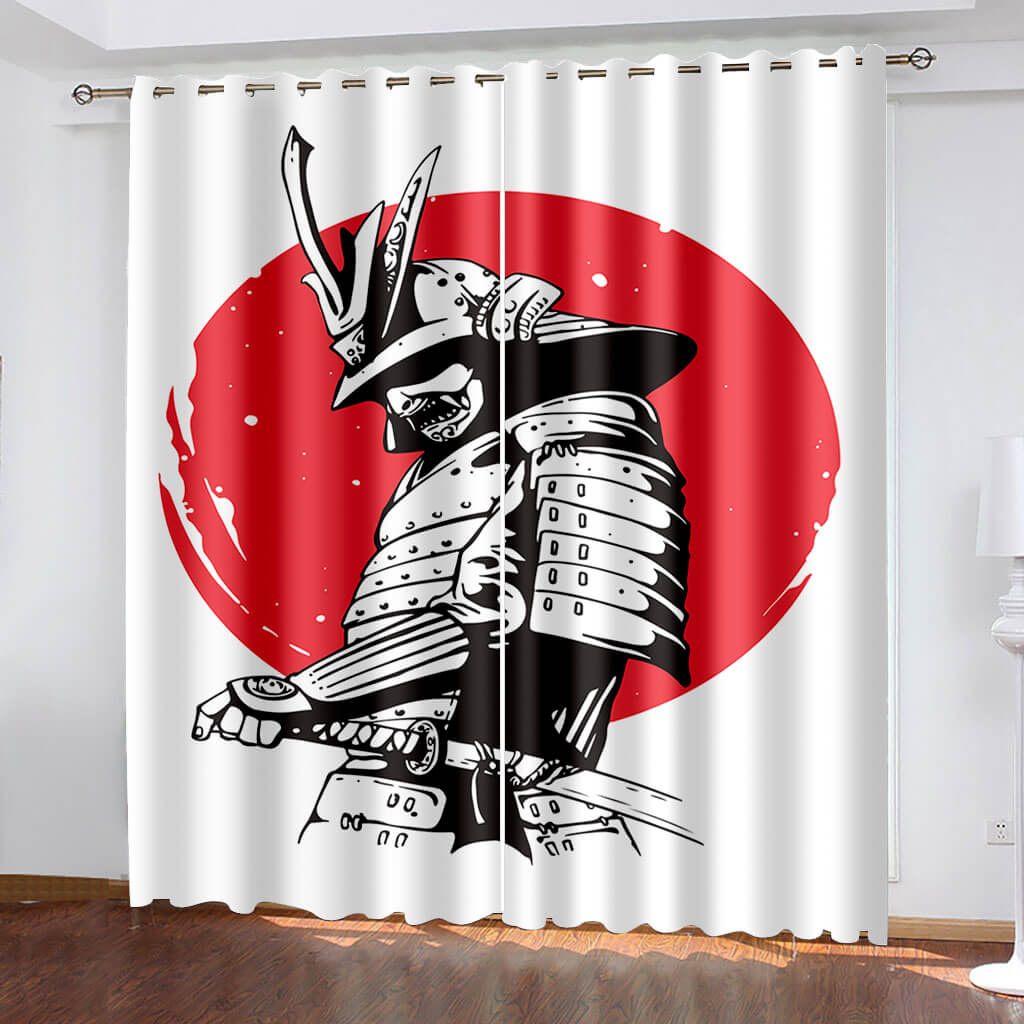 Japan Bushido Curtains Blackout Window Treatments Drapes for Room Decor