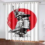 Japan Bushido Curtains Blackout Window Treatments Drapes for Room Decor