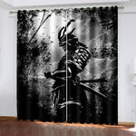 Japan Bushido Curtains Blackout Window Treatments Drapes for Room Decor