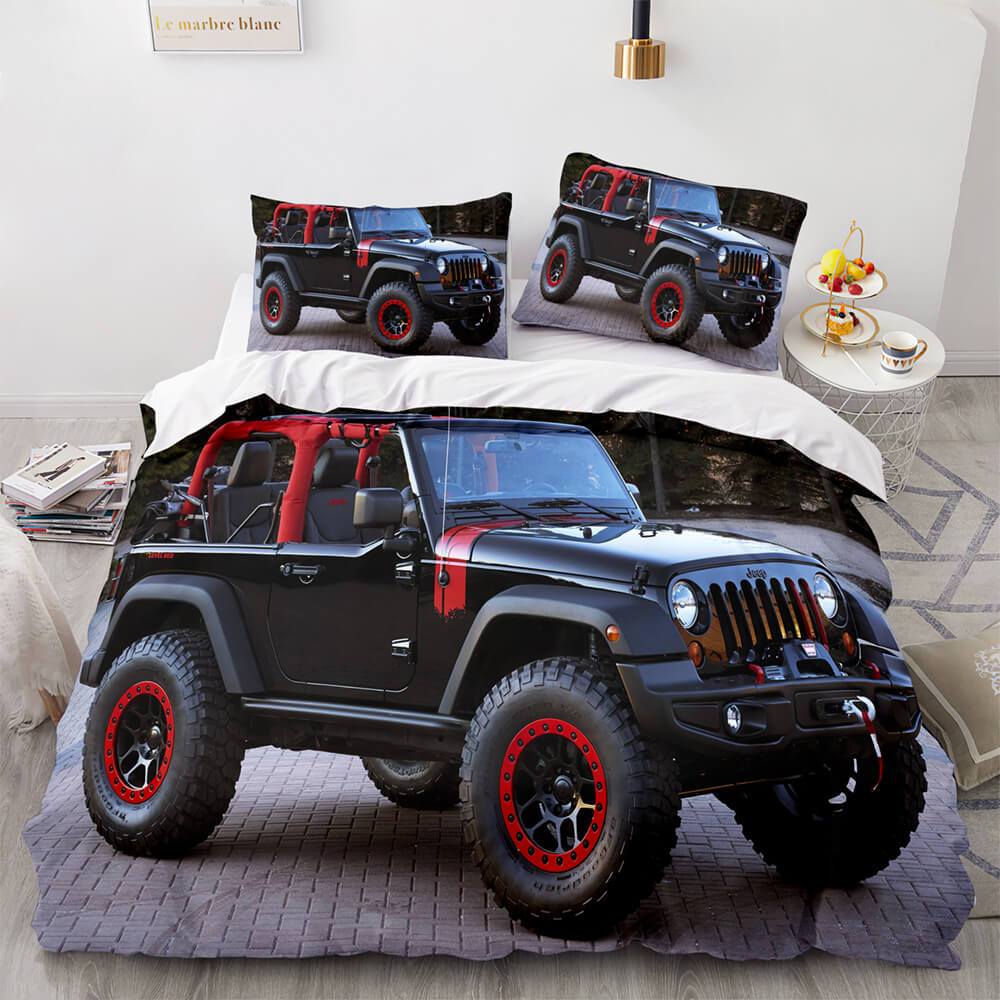 Jeep 4X4 Vehicle Off-Road Adventure Car Bedding Set Duvet Cover