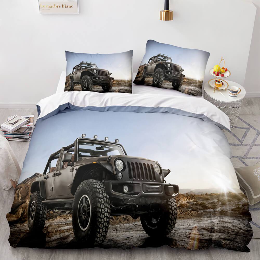Jeep 4X4 Vehicle Off-Road Adventure Car Bedding Set Duvet Cover