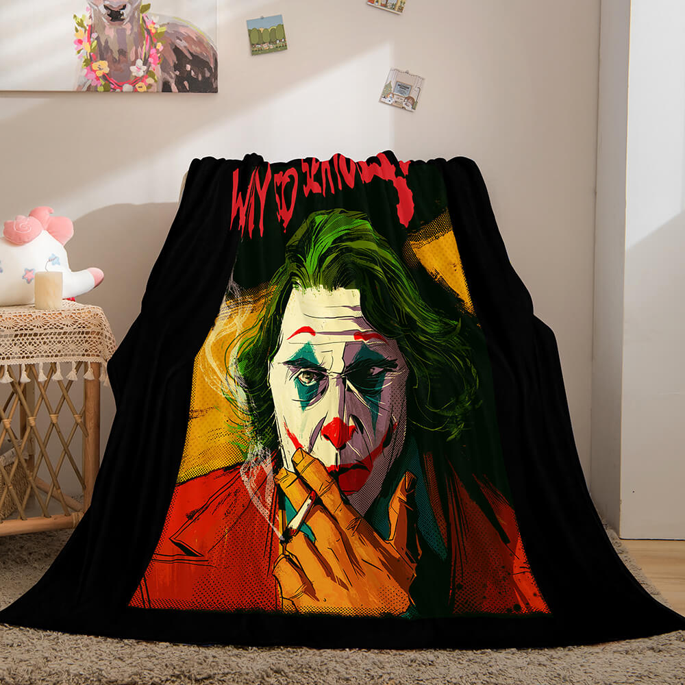 Joker Flannel Caroset Throw Cosplay Blanket