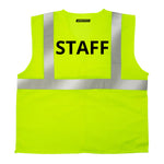 Printed Hi-Vis Mesh Safety Vest with 2” Reflective Strips and Pocket - Lime