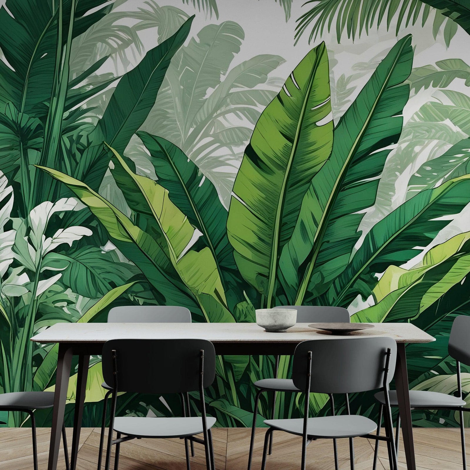 Rainforest Jungle Wallpaper. Banana Leaf Wall Mural. #6788
